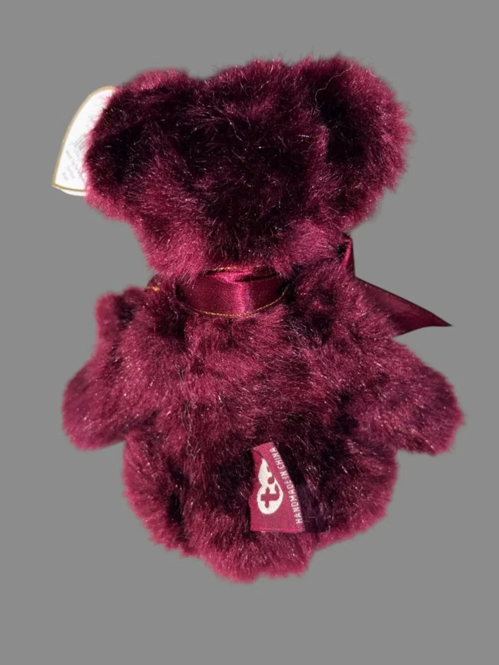 TY Attic Treasures Beargundy Burgundy Teddy Bear Plush Vintage 1993 With Tags